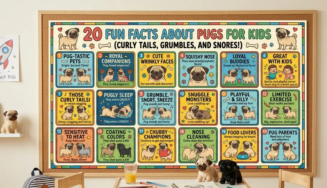 20 Fun Facts About Pugs for Kids (Curly Tails, Grumbles, and Snores!)