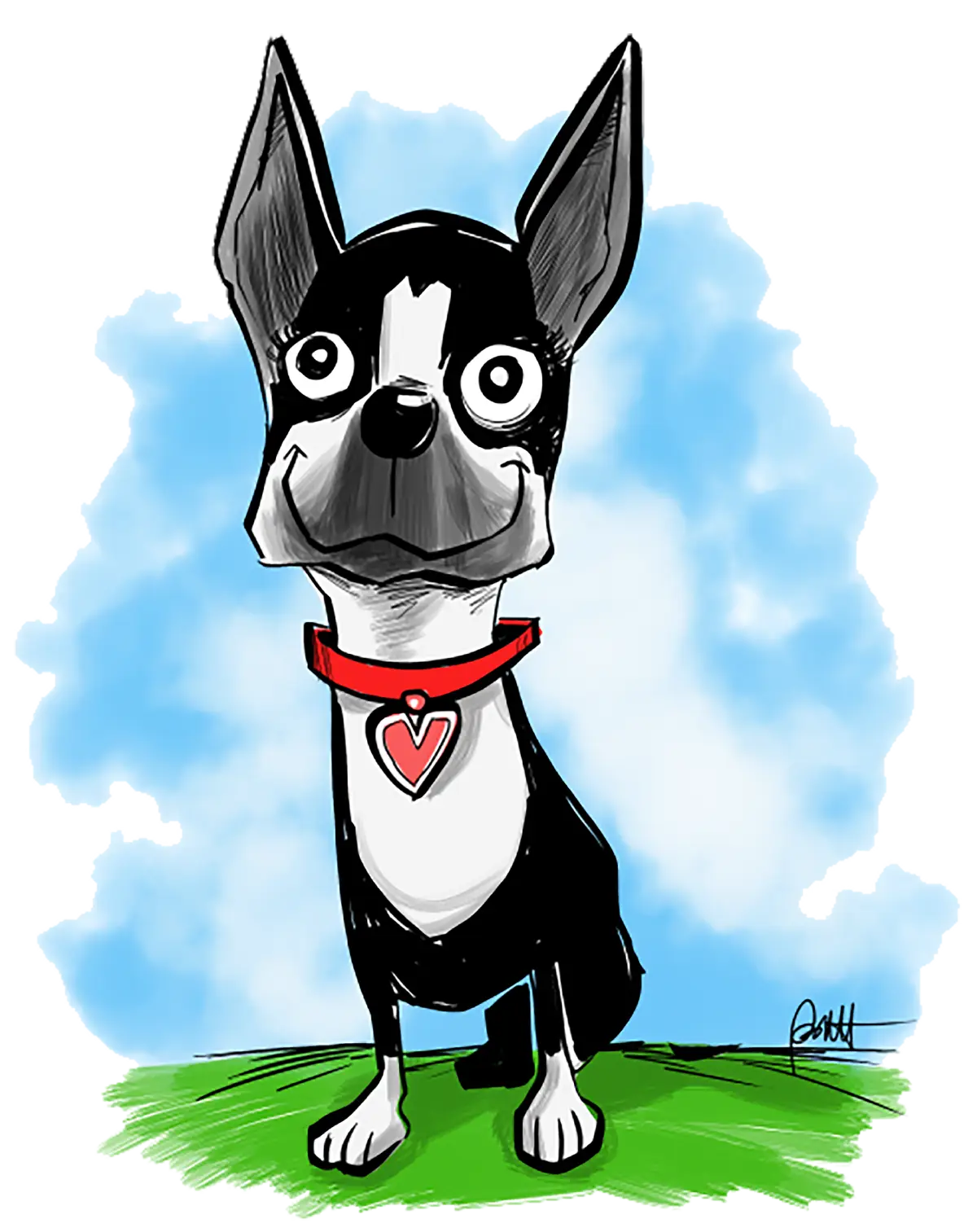Lola the Boston Terrier character illustration