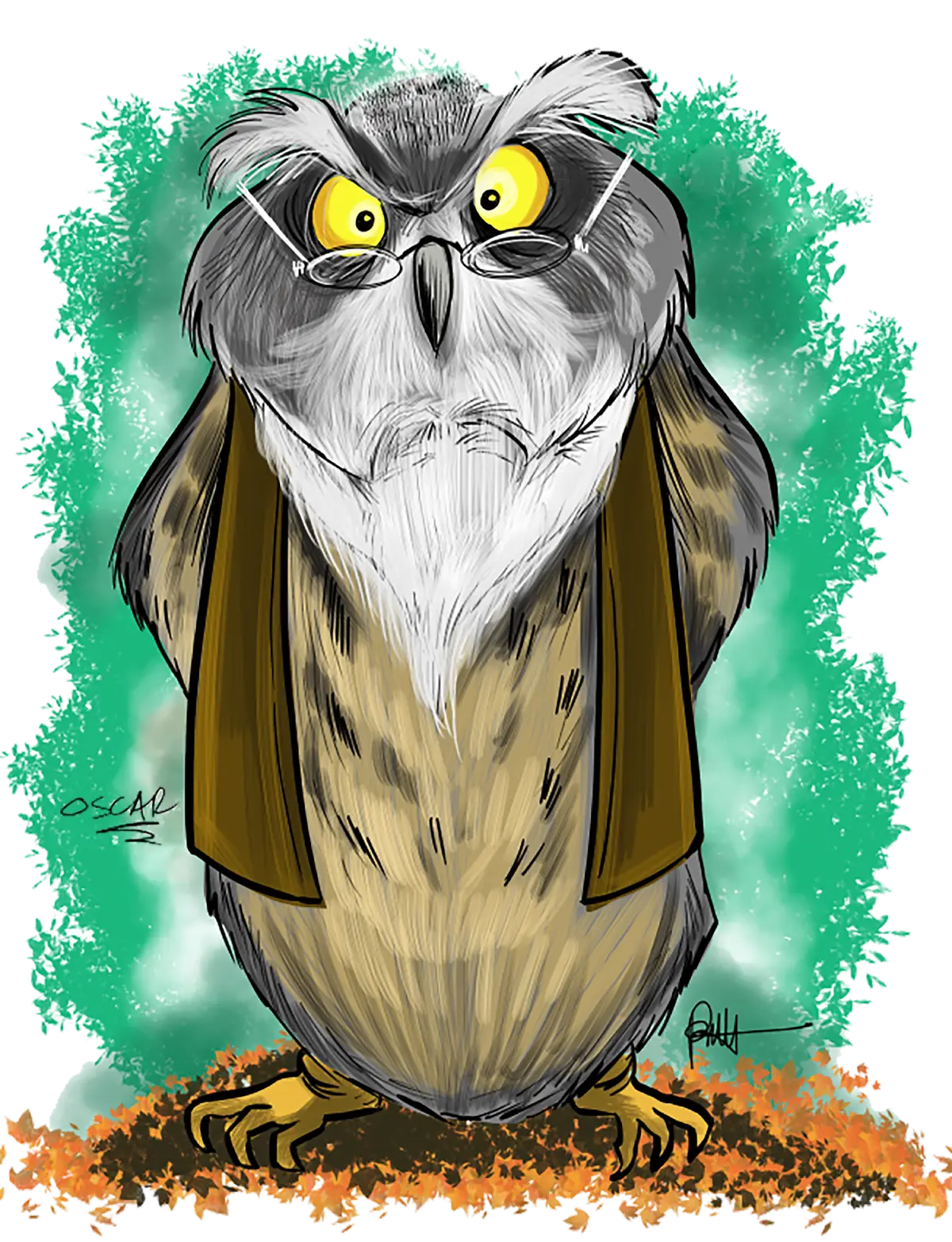 Oscar the owl character illustration