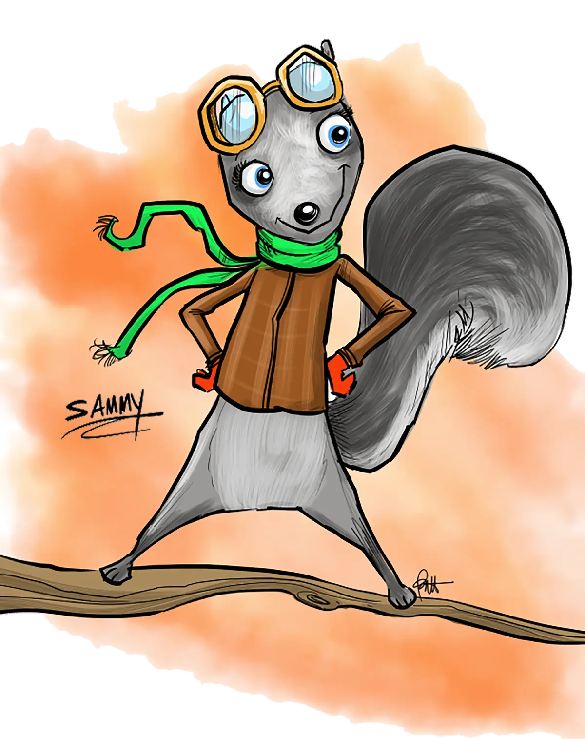 Sammy the squirrel character illustration